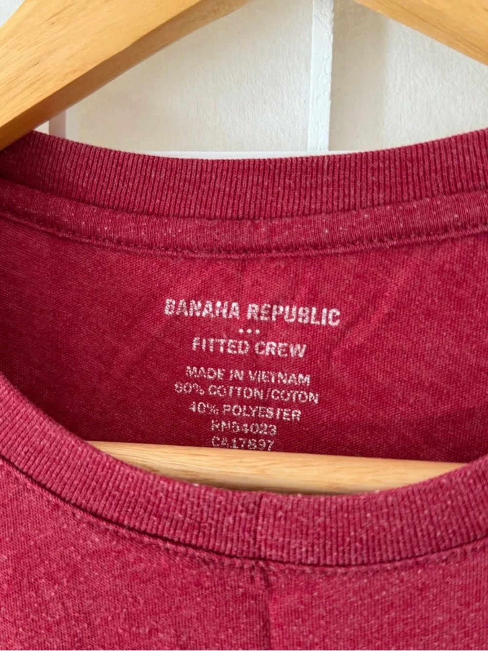 Banana Republic Red Fitted Crew Tee T-Shirt Large